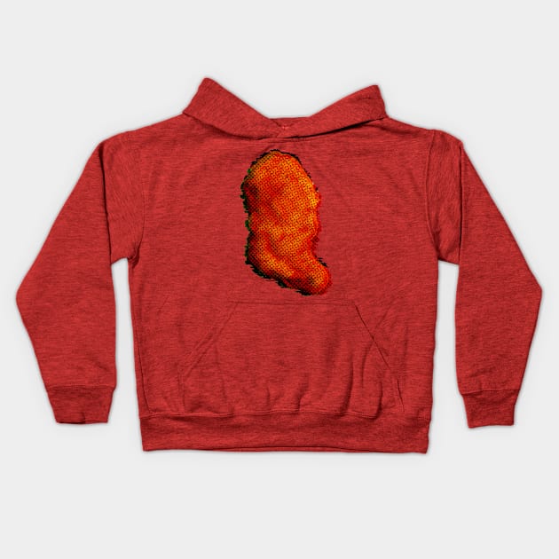 Chicken Nugget Boot Snack Glitch Kids Hoodie by SABREart